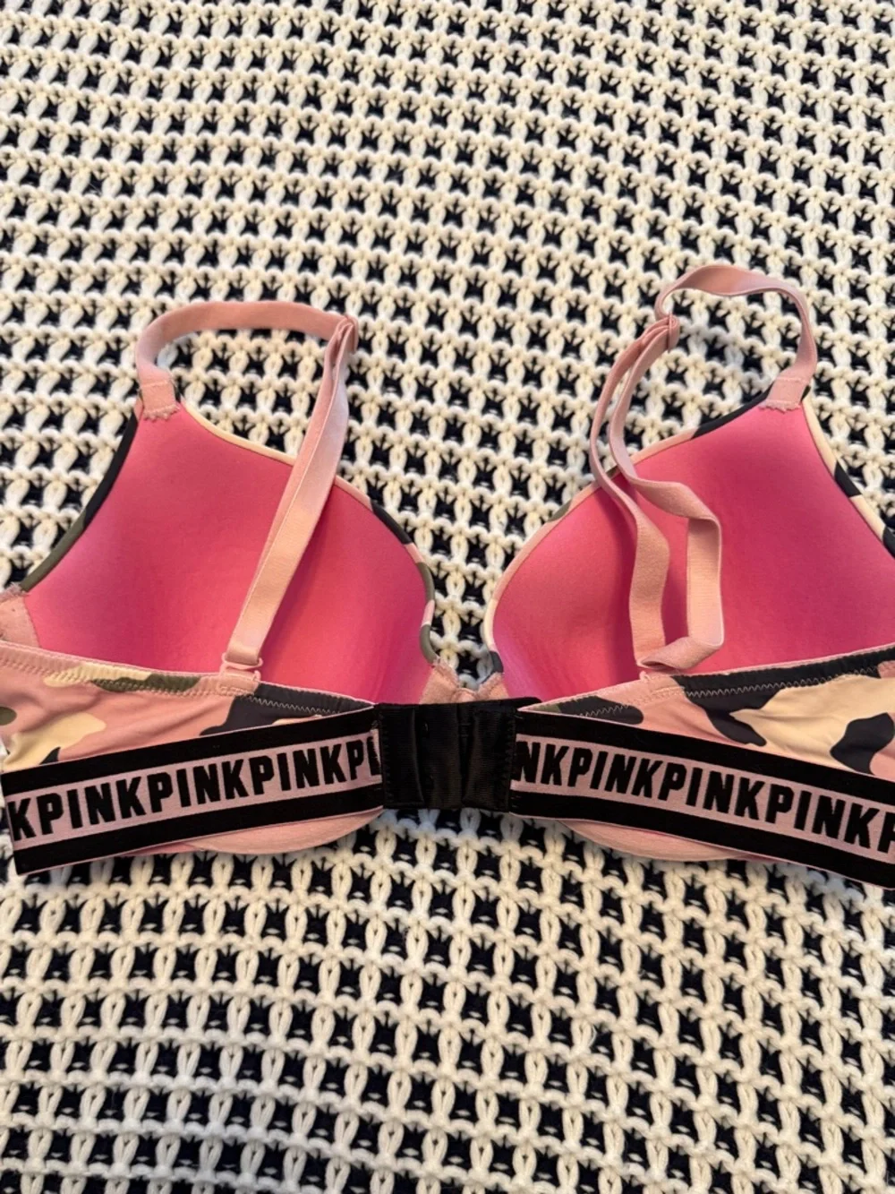 PINK Victoria's Secret Pink Camo Push-Up T-Shirt Bra Size 34 D